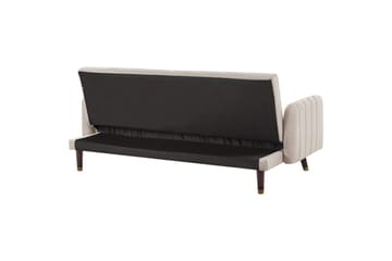 3-sitssoffa Senja Beige, mörkt trä, guld - Beige, mörkt trä, guld - Möbler - Soffa - Bäddsoffa - 3 sits bäddsoffa