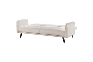 3-sitssoffa Senja Beige, mörkt trä, guld - Beige, mörkt trä, guld - Möbler - Soffa - Bäddsoffa - 3 sits bäddsoffa