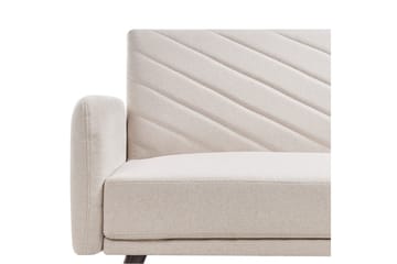 3-sitssoffa Senja Beige, mörkt trä, guld - Beige, mörkt trä, guld - Möbler - Soffa - Bäddsoffa - 3 sits bäddsoffa