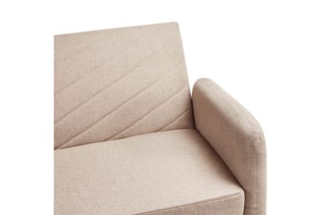 3-sitssoffa Senja Brunt, mörkt trä, guld - Beige - Möbler - Soffa - Bäddsoffa - 3 sits bäddsoffa