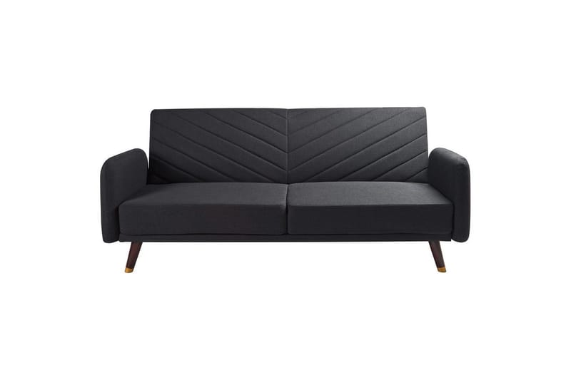 3-sitssoffa Senja Svart, mörkt trä, guld, Svart, mörkt trä, guld