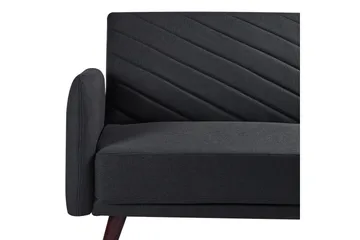 3-sitssoffa Senja Svart, mörkt trä, guld - Svart, mörkt trä, guld - Möbler - Soffa - Bäddsoffa - 3 sits bäddsoffa