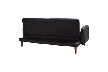 3-sitssoffa Senja Svart, mörkt trä, guld - Svart, mörkt trä, guld - Möbler - Soffa - Bäddsoffa - 3 sits bäddsoffa