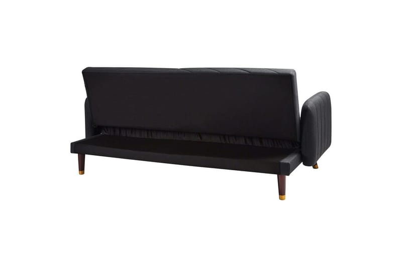 3-sitssoffa Senja Svart, mörkt trä, guld - Svart, mörkt trä, guld - Möbler - Soffa - Bäddsoffa - 3 sits bäddsoffa