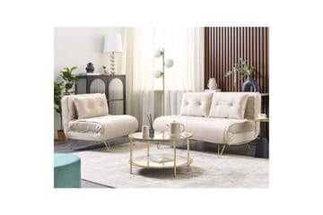 3-sitssoffa Vestfold Beige, guld - Beige, guld - Möbler - Soffa - Bäddsoffa - 3 sits bäddsoffa