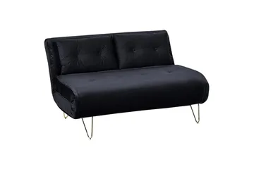 3-sitssoffa Vestfold Svart, guld - Svart, guld - Möbler - Soffa - Bäddsoffa - 3 sits bäddsoffa