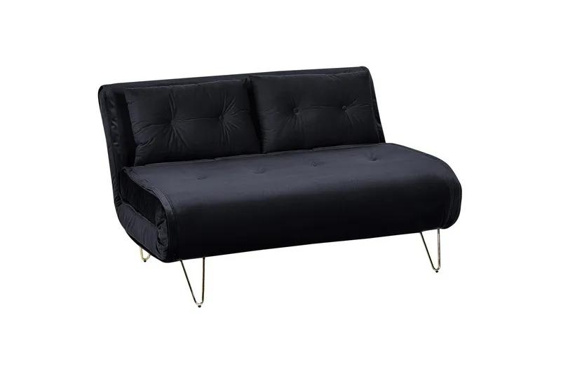 3-sitssoffa Vestfold Svart, guld - Svart, guld - Möbler - Soffa - Bäddsoffa - 3 sits bäddsoffa