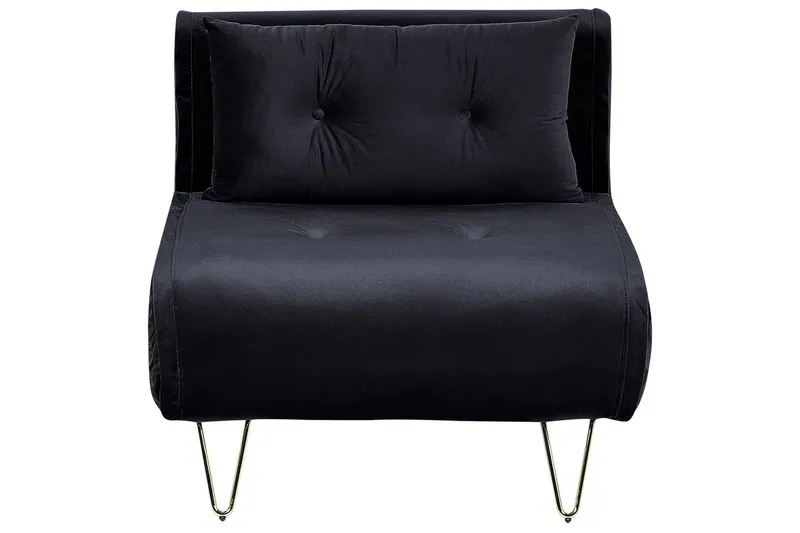 3-sitssoffa Vestfold Svart, guld - Svart, guld - Möbler - Soffa - Bäddsoffa - 3 sits bäddsoffa