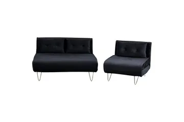 3-sitssoffa Vestfold Svart, guld - Svart, guld - Möbler - Soffa - Bäddsoffa - 3 sits bäddsoffa