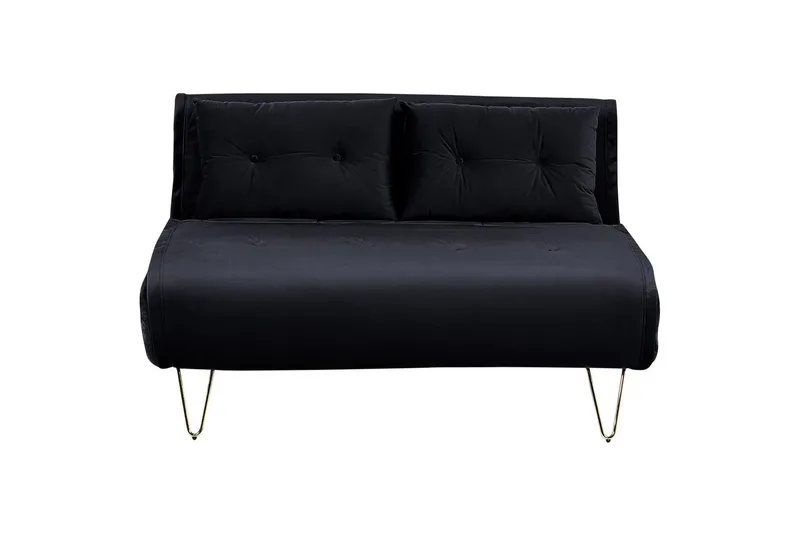 3-sitssoffa Vestfold Svart, guld - Svart, guld - Möbler - Soffa - Bäddsoffa - 3 sits bäddsoffa