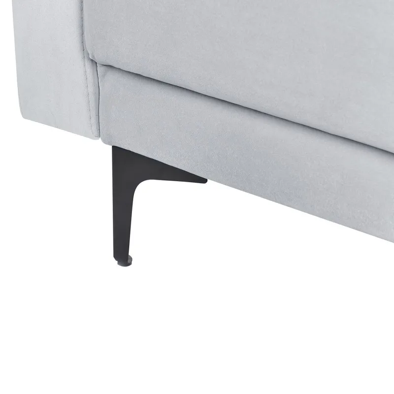 4-sits Bäddsoffa Aberdeen - Ljusgrå, svart/Högervänd/Sammet - Möbler - Soffa - Divansoffa & schäslongsoffa - 4 sits soffa med divan