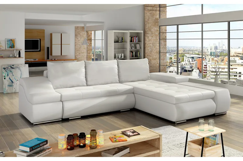 Amieva Bäddsoffa - Vit - Möbler - Soffa - Bäddsoffa - Bäddsoffa längsbäddad