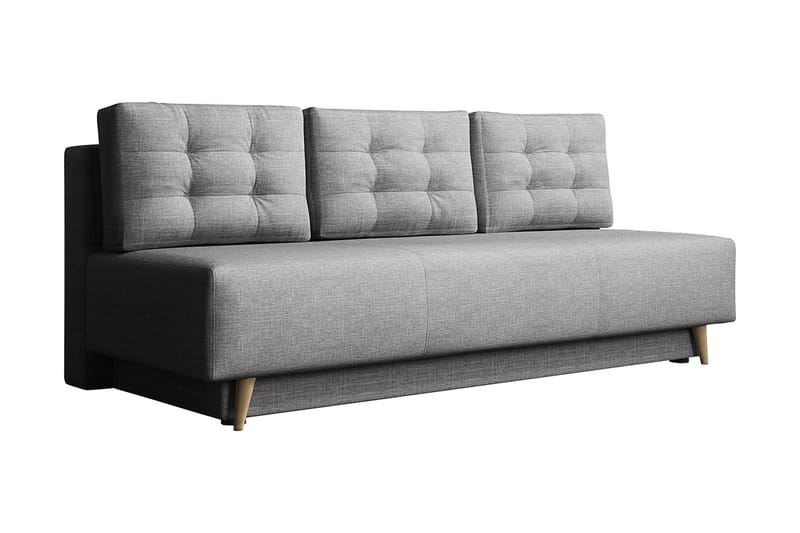 Bäddsoffa Jeannin 200x87x90 cm - Grå - 4 sits bäddsoffa