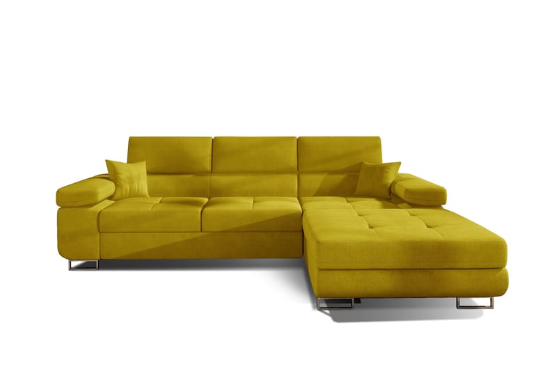 Bäddsoffa Kelestin med Divan Höger - Gul - Möbler - Soffa - Bäddsoffa - 4 sits bäddsoffa
