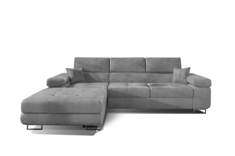 Bäddsoffa Kelestin med Divan Vänster - Grå - Möbler - Soffa - Bäddsoffa - 4 sits bäddsoffa