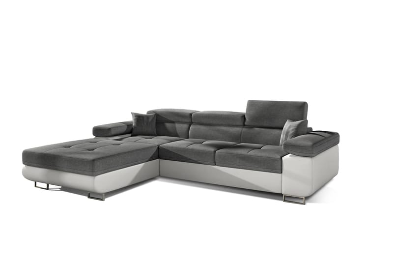 Bäddsoffa Kelestin med Divan Vänster - Grå/Vit - Möbler - Soffa - Bäddsoffa - 4 sits bäddsoffa