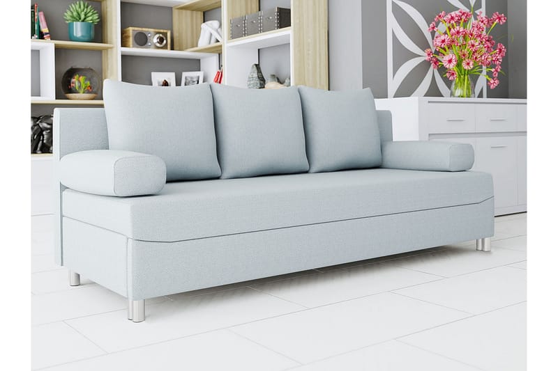 Bäddsoffa Rejmyre 192x80x80 cm - Ljusblå - Möbler - Soffa - Bäddsoffa - 4 sits bäddsoffa