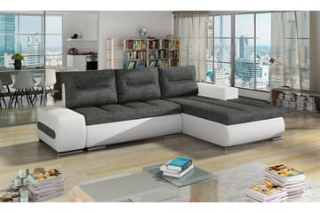 Bäddsoffa Probaos med Divan - Grå/Vit - Möbler - Soffa - Bäddsoffa - 4 sits bäddsoffa