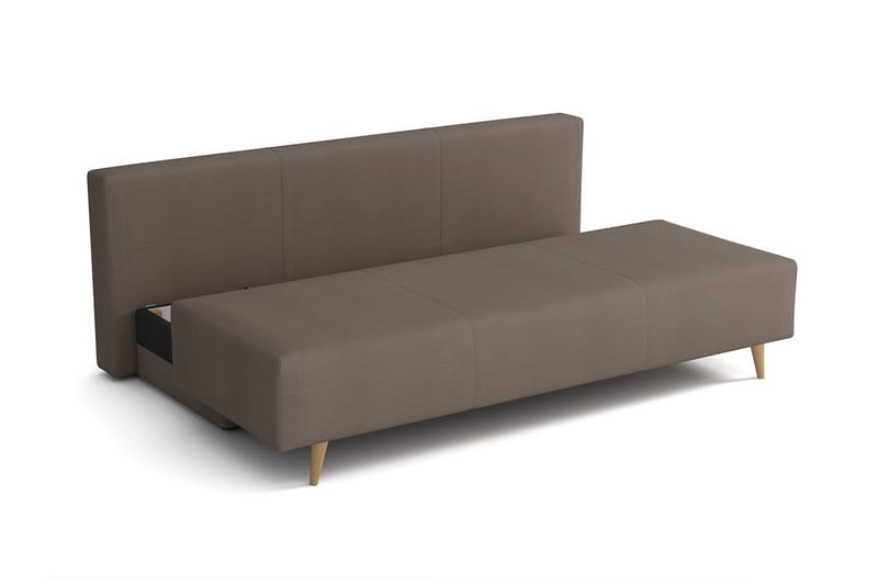 Bella Längsbäddad Bäddsoffa 142x200 cm med Förvaring i Tyg - Grå - Möbler - Soffa - Bäddsoffa - 4 sits bäddsoffa