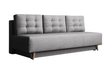 Bella Längsbäddad Bäddsoffa 142x200 cm med Förvaring i Tyg - Grå - Möbler - Soffa - Bäddsoffa - 4 sits bäddsoffa