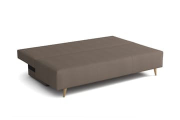 Bella Längsbäddad Bäddsoffa 142x200 cm med Förvaring i Tyg - Grå - Möbler - Soffa - Bäddsoffa - 4 sits bäddsoffa