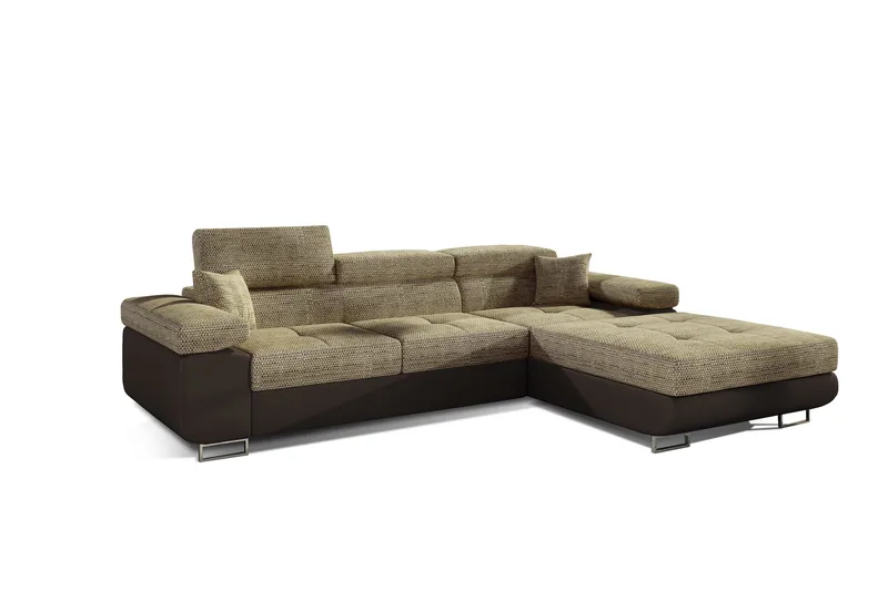Klinka Bäddsoffa med Divan Höger - Beige/Brun - Möbler - Soffa - Bäddsoffa - 4 sits bäddsoffa