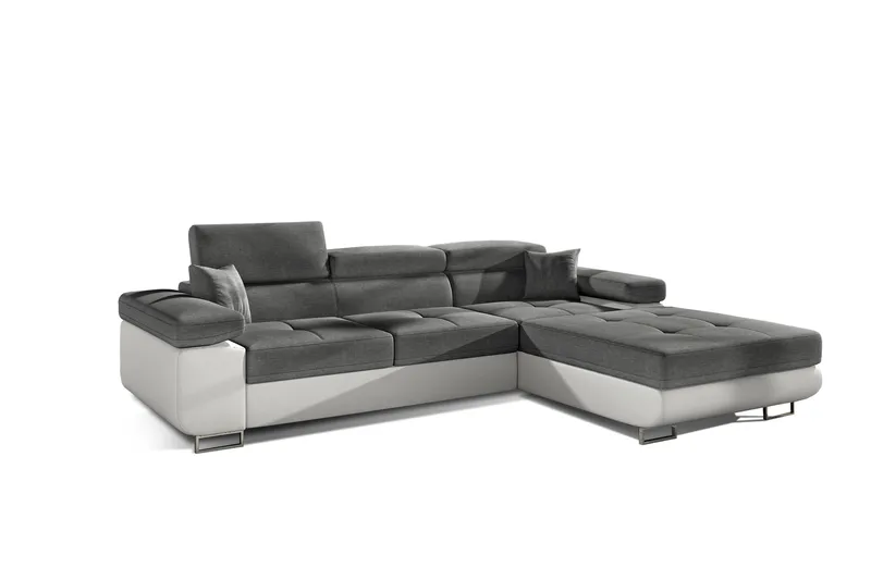 Klinka Bäddsoffa med Divan Höger - Grå/Vit - Möbler - Soffa - Bäddsoffa - 4 sits bäddsoffa