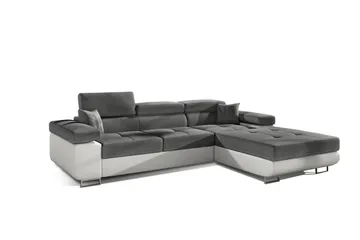 Klinka Bäddsoffa med Divan Höger - Grå/Vit - Möbler - Soffa - Bäddsoffa - 4 sits bäddsoffa