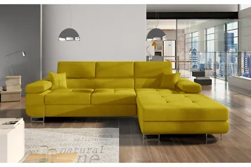 Klinka Bäddsoffa med Divan Höger - Gul - Möbler - Soffa - Bäddsoffa - Bäddsoffa divan