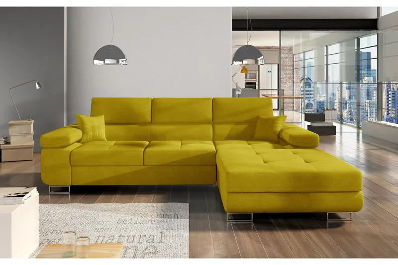 Klinka Bäddsoffa med Divan Höger - Gul - Möbler - Soffa - Bäddsoffa - Bäddsoffa divan