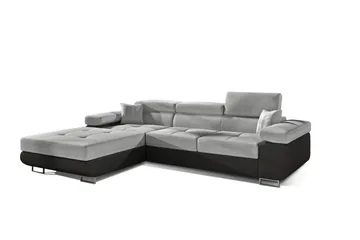 Klinka Bäddsoffa med Divan Vänster - Grå/Svart - Möbler - Soffa - Bäddsoffa - Bäddsoffa divan