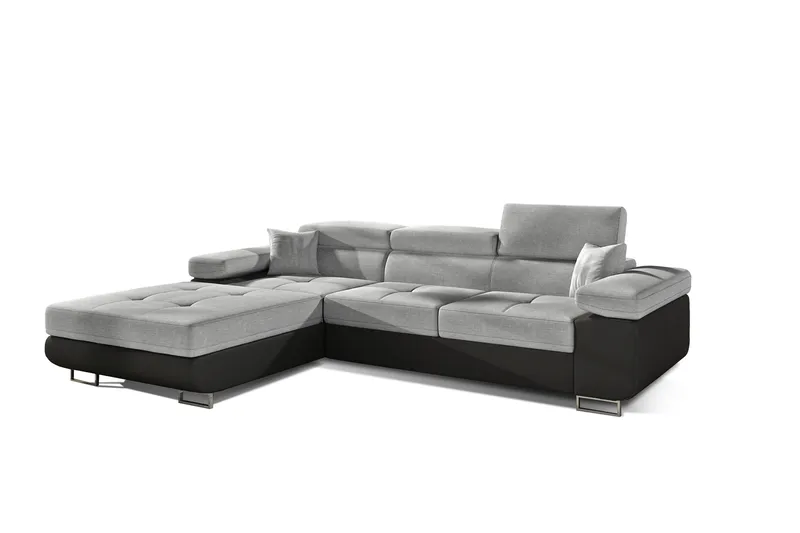 Klinka Bäddsoffa med Divan Vänster - Grå/Svart - Möbler - Soffa - Bäddsoffa - Bäddsoffa divan