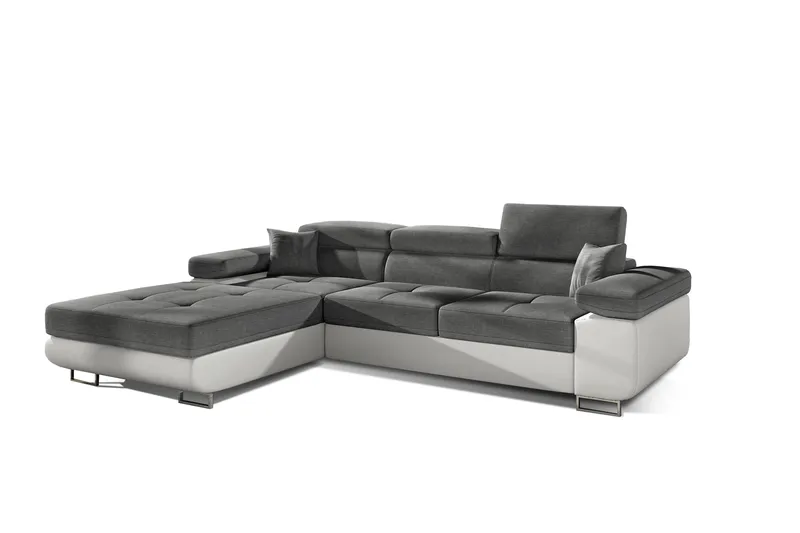 Klinka Bäddsoffa med Divan Vänster - Grå/Vit - Möbler - Soffa - Bäddsoffa - 4 sits bäddsoffa