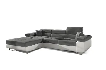 Klinka Bäddsoffa med Divan Vänster - Grå/Vit - Möbler - Soffa - Bäddsoffa - 4 sits bäddsoffa