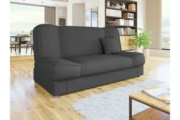 Kuoksu 4-sits Framåtbäddad Bäddsoffa 104x175 cm med Förvaring i Sammet - Grå - Möbler - Soffa - Bäddsoffa - 4 sits bäddsoffa