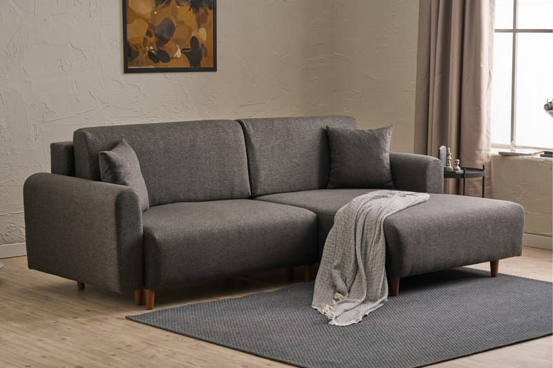 4-sits Bäddsoffa med Divan Alfie 4-sits - Antracit - Möbler - Soffa - Bäddsoffa - Bäddsoffa divan
