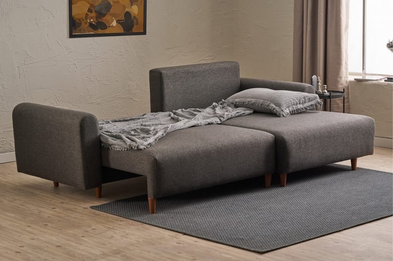 4-sits Bäddsoffa med Divan Alfie 4-sits - Antracit - Möbler - Soffa - Bäddsoffa - Bäddsoffa divan