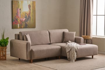 4-sits Bäddsoffa med Divan Alfie 4-sits - Brun - Möbler - Soffa - Bäddsoffa - Bäddsoffa divan