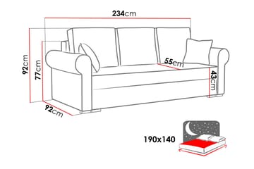 Olimpia soffa - Beige - Möbler - Soffa - Bäddsoffa - 4 sits bäddsoffa