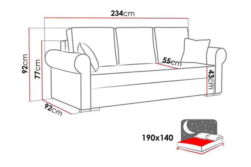 Olimpia soffa - Beige - Möbler - Soffa - Bäddsoffa - 4 sits bäddsoffa