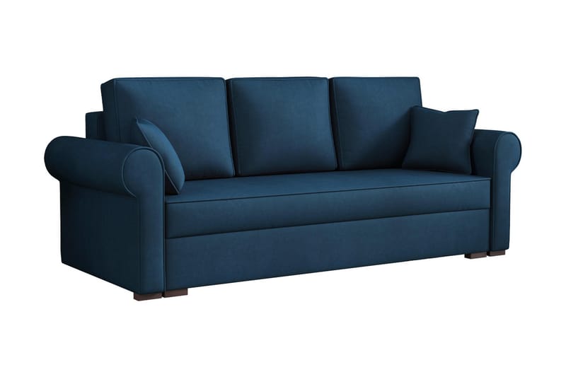 Olimpia soffa - Mörkblå - 4 sits bäddsoffa - Sammetssoffa