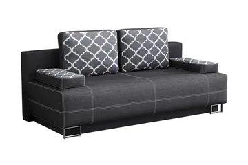 Optima Bäddsoffa 200x90x90 cm - Svart/Grå - Möbler - Soffa - Bäddsoffa - 4 sits bäddsoffa