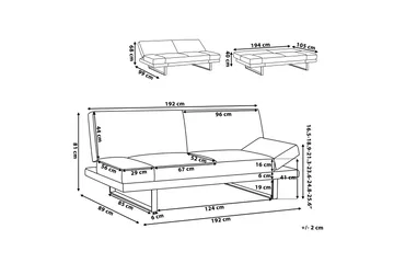 Ramsholt Bäddbar Fällbar Bäddsoffa 105x192 cm i Tyg - Grå - Möbler - Soffa - Bäddsoffa - 4 sits bäddsoffa