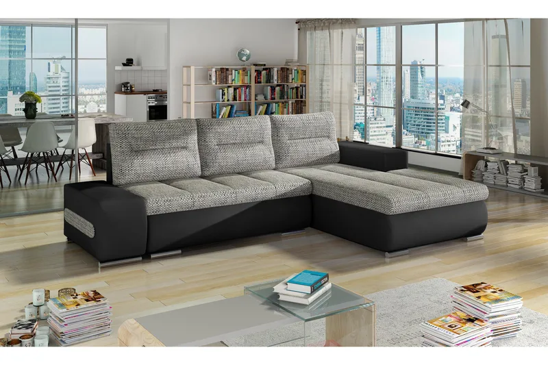 Rodeche Bäddsoffa - Grå/Svart - Möbler - Soffa - Bäddsoffa - Bäddsoffa divan