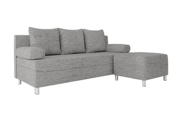 Skatteg Bäddsoffa + Fotpall - Grå - Möbler - Soffa - Bäddsoffa - Hörnbäddsoffa