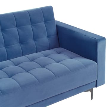 4-sits Hörnsoffa Aberdeen - Blå, Svart/Högervänd/Sammet - Möbler - Soffa - Bäddsoffa - Hörnbäddsoffa