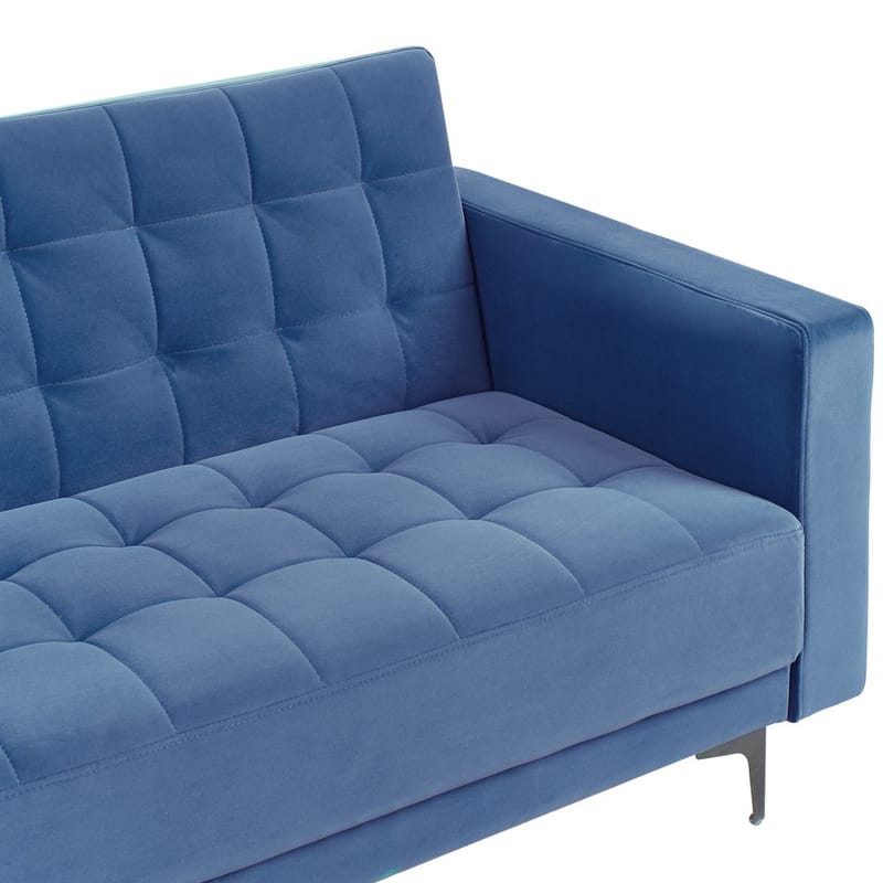 4-sits Hörnsoffa Aberdeen - Blå, Svart/Högervänd/Sammet - Möbler - Soffa - Bäddsoffa - Hörnbäddsoffa