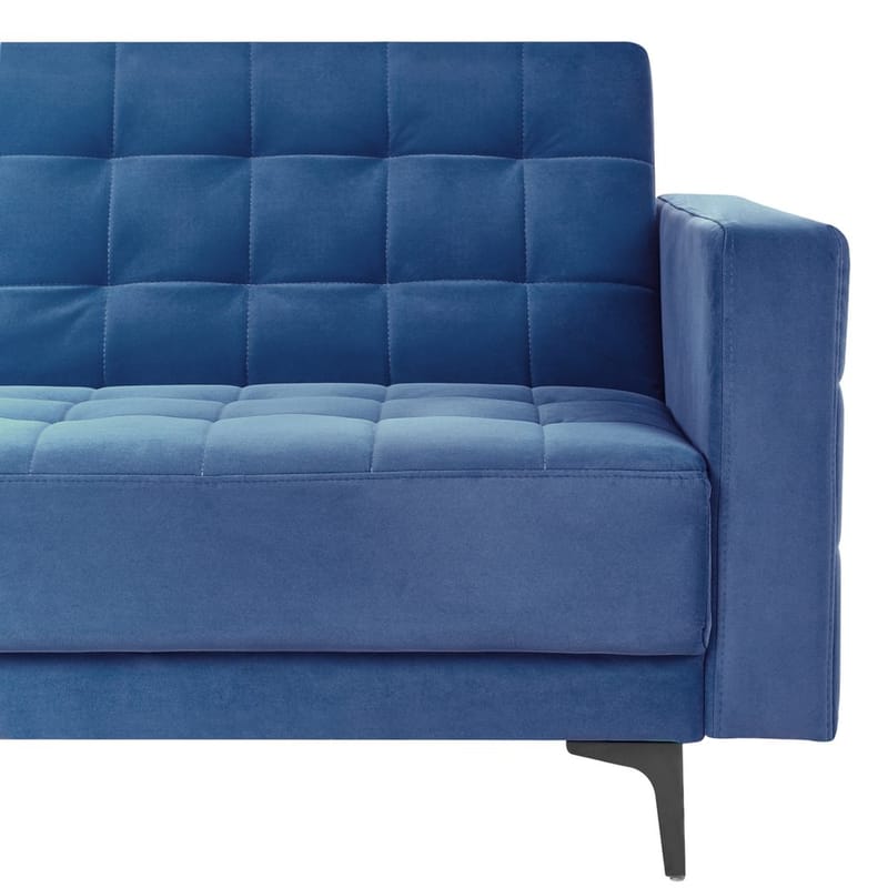 4-sits Hörnsoffa Aberdeen - Blå, Svart/Högervänd/Sammet - Möbler - Soffa - Bäddsoffa - Hörnbäddsoffa