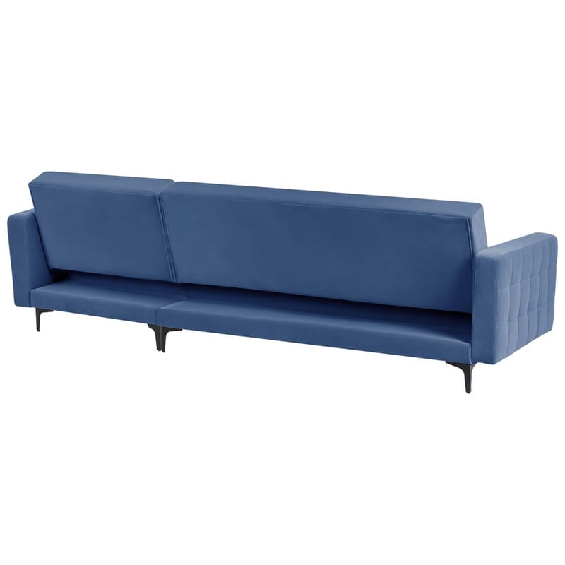 4-sits  Hörnsoffa Aberdeen - Blå, Svart/Vänstervänd/Sammet - Möbler - Soffa - Bäddsoffa - Hörnbäddsoffa