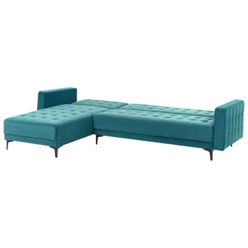 4-sits Hörnsoffa Aberdeen - Havsblå, Svart/Högervänd/Sammet - Möbler - Soffa - Bäddsoffa - Hörnbäddsoffa